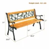 Costway Patio Park Garden Bench Porch Chair Outdoor Deck Cast Iron Hardwood Rose -Costway GUEST 890b31f6 989b 476f b0ae 574bdefa0de3