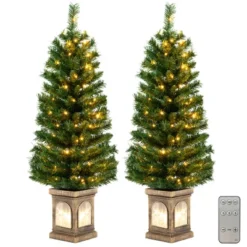 Costway 4 FT Pre-Lit Potted Christmas Tree Artificial Entrance Decor With 3 Lighting Modes -Costway GUEST 892c952d 4588 44be bf0f 726d7bcbc2a7