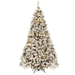 Costway 6ft/7.5ft/9ft Pre-Lit Premium Snow Flocked Hinged Artificial Christmas Tree With 250 Lights/450 Light/550 Lights -Costway GUEST 898fcf5c 6196 4bfe 8dba bbd7e9de9028