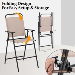 Costway 3PCS Patio Bistro Set Folding Chairs Round Bar Table With 1.6'' Umbrella Hole Yard 19 Costway 3PCS Patio Bistro Set Folding Chairs Round Bar Table With 1.6'' Umbrella Hole Yard -Costway GUEST 8a66fc6b 478c 48d7 8475 23ca202f04ed