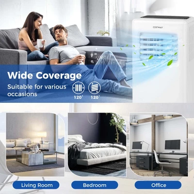 Costway 8000 BTU Portable Air Conditioner 3 In 1 Air Cooler With Fan & Dehumidifier 5000 BTU(8000BTU ASHRAE) 11 Costway 8000 BTU Portable Air Conditioner 3 In 1 Air Cooler With Fan & Dehumidifier 5000 BTU(8000BTU ASHRAE) - Image 9