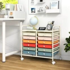 Costway 12 Drawers Rolling Cart Storage Scrapbook Paper Studio Organizer Bins Macaron -Costway GUEST 8ab0b1ff 3b05 4d85 adea 8780847df257