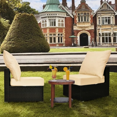 Costway 2PCS Deep Seat Chair Cushion Pads Set Indoor Outdoor W/ Rope Belts 4 Costway 2PCS Deep Seat Chair Cushion Pads Set Indoor Outdoor W/ Rope Belts - Image 2