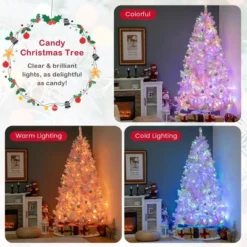 Costway 7 FT Flocked Artificial Christmas Tree Hinged With 500 LED Lights 1200 Branch Tips -Costway GUEST 8b471caa ac73 4835 9d14 1b8b0e202586