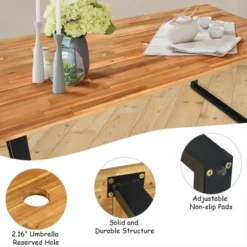 Costway 7PCS Patio Rattan Patented Dining Chair Table Set Solid Wood Frame Umbrella Hole 15 Costway 7PCS Patio Rattan Patented Dining Chair Table Set Solid Wood Frame Umbrella Hole -Costway GUEST 8bb07d69 4320 4d9b 81d5 af9084c8e103