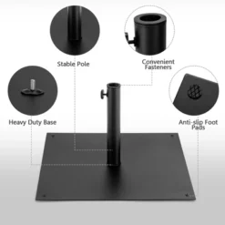 Costway 40 LBS Square Umbrella Base Stand Weighted Patio Market Umbrellas Black -Costway GUEST 8bda5cb7 13af 4f98 ba06 e984d12b6155
