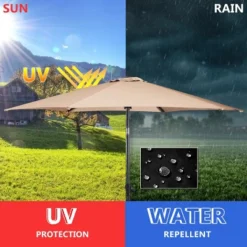 Costway 10FT Patio Umbrella 6 Ribs Market Steel Tilt W/Crank Outdoor Garden Beige -Costway GUEST 8c28873e 6159 4fa7 ae47 0796b78273d4