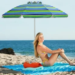 Costway 6.5 FT Patio Beach Umbrella Sun Shade Tilt Aluminum Sports Portable Carry Bag Multicolor/Blue/Turquoise/Beige 25 Costway 6.5 FT Patio Beach Umbrella Sun Shade Tilt Aluminum Sports Portable Carry Bag Multicolor/Blue/Turquoise/Beige -Costway GUEST 8c4dbb85 a39d 477c 9990 bfded5032c05