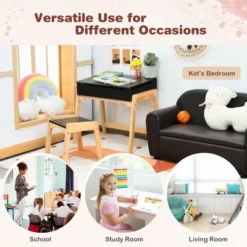 Costway Kids Table & Chair Set Wooden Activity Art Study Desk W/Storage Space -Costway GUEST 8c68b25b 7c7a 4274 9b9d 8d88341b96b9