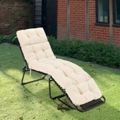 Costway 73'' Lounge Chaise Cushion Padded Recliner Cushion Indoor Outdoor Navy/Orange/Black/Dark Orange/Beige/Gray/Brown -Costway GUEST 8c68f6fe 56e4 472a 83af 40e6bd48ea10