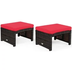 Costway 2PCS Patio Rattan Ottoman Cushioned Seat Foot Rest Furniture TurquoiseRedWhite 23 Costway 2PCS Patio Rattan Ottoman Cushioned Seat Foot Rest Furniture TurquoiseRedWhite -Costway GUEST 8cf89996 a4c0 4b3e 8a79 3400ff910903