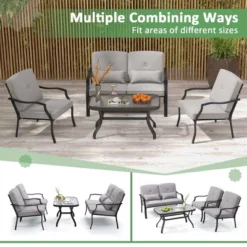 Costway 4 PCS Patio Furniture Set Outdoor Conversation Sofa Tempered Glass Coffee Table -Costway GUEST 8d31bc29 4d07 4a96 8077 4eada05f75d6