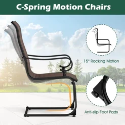 Costway Set Of 2 Patio Chairs C-Spring Motion Chairs With Quick-drying & Breathable Fabric 14 Costway Set Of 2 Patio Chairs C-Spring Motion Chairs With Quick-drying & Breathable Fabric -Costway GUEST 8d39baeb a95e 4f10 bdab 1c2818b142bb