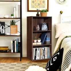 Costway 3 Open Shelf Bookcase Modern Multi-functional Storage Display Cabinet Walnut 13 Costway 3 Open Shelf Bookcase Modern Multi-functional Storage Display Cabinet Walnut -Costway GUEST 8d6828dd d77a 4a28 80f0 69bce7211788