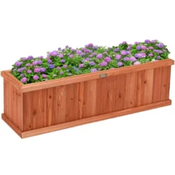 28/36/40 Inch Wooden Flower Planter Box Garden Yard Decorative Window Box Rectangular -Costway GUEST 8e2a1563 a2f0 44e6 a9d4 a4025eb56e1a
