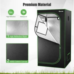Costway 36''x36''x72'' Mylar Hydroponic Grow Tent W/Observation Window & Floor Tray GrayBlack 14 Costway 36''x36''x72'' Mylar Hydroponic Grow Tent W/Observation Window & Floor Tray GrayBlack -Costway GUEST 8e3d66ff d7f2 4bff 8af8 db025e690b6b