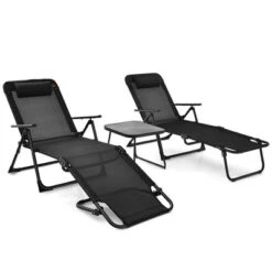Costway 3pcs Patio Folding Chaise Lounge Chair PVC Tabletop Set Outdoor Portable Beach 20 Costway 3pcs Patio Folding Chaise Lounge Chair PVC Tabletop Set Outdoor Portable Beach -Costway GUEST 8e755bd9 2934 4a81 a759 e61f0e0fc197