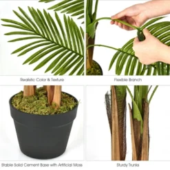 Costway 4.3Ft Artificial Phoenix Palm Tree Plant For Indoor Home Office Store -Costway GUEST 8e8c2c8a 77e4 4d9e a3dd 31294c53bcce