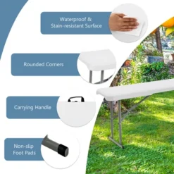 Costway 6 FT Portable Folding Bench Outdoor Picnic Bench 550 Lbs Limited For Dining 17 Costway 6 FT Portable Folding Bench Outdoor Picnic Bench 550 Lbs Limited For Dining -Costway GUEST 8e94c4e3 bc5f 4734 8496 c0024283d947