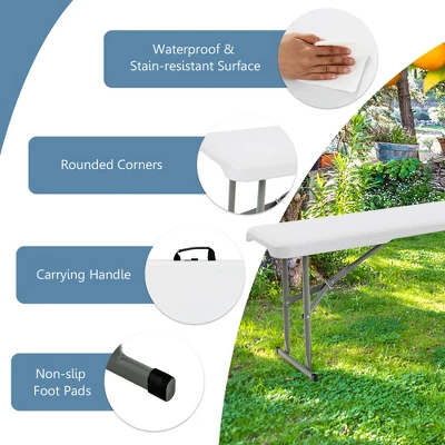 Costway 6 FT Portable Folding Bench Outdoor Picnic Bench 550 Lbs Limited For Dining 9 Costway 6 FT Portable Folding Bench Outdoor Picnic Bench 550 Lbs Limited For Dining - Image 7