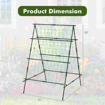 Costway Cucumber Trellis For Plant Climbing Foldable Garden Tunnel Trellis With Plastic Coated Tube 4 Costway Cucumber Trellis For Plant Climbing Foldable Garden Tunnel Trellis With Plastic Coated Tube - Image 2