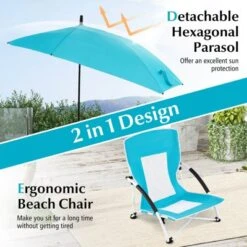 Costway 1/2 PCS Portable Beach Umbrella Chair With Hexagonal Parasol Comfy Armrest Breathable Seat Pink 18 Costway 1/2 PCS Portable Beach Umbrella Chair With Hexagonal Parasol Comfy Armrest Breathable Seat Pink -Costway GUEST 8ecdee29 bb49 483c 9c9b 681275b46405