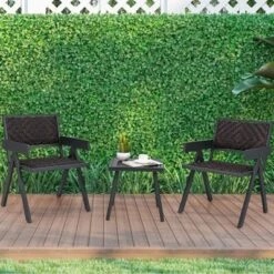 Costway 3 PCS Patio Wicker Chair Set, Rattan Furniture Set With Quick Dry Foam Padding -Costway GUEST 8ede9326 f529 452b be49 43d49856e74a