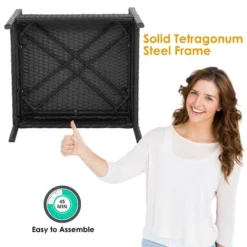 Costway 4PCS Patio Rattan Furniture Set Cushioned Chair Wooden Tabletop Black 17 Costway 4PCS Patio Rattan Furniture Set Cushioned Chair Wooden Tabletop Black -Costway GUEST 8f4c098c b89d 41e9 86cc 213dc878aff9