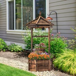 Costway Wooden Wishing Well Hexagonal Bucket Flower Plants Planter Patio Garden Decor 14 Costway Wooden Wishing Well Hexagonal Bucket Flower Plants Planter Patio Garden Decor -Costway GUEST 8f78b7b5 0215 4a48 af6a 27d91f794de2