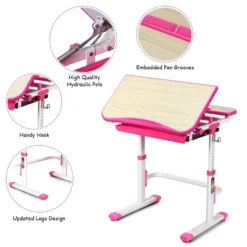 Costway Children Desk Chair Set Adjustable Study Table Drawer Winged Backrest Chair -Costway GUEST 8f7f6fa8 42f6 46ee a0e4 165d9a037784