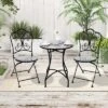 Costway 3pcs Patio Bistro Set Mosaic Pattern Heavy-Duty Metal Dining Folding Outdoor -Costway GUEST 8fa002f6 c65f 487b bfc3 8c72fb60f8d1