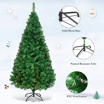 Costway Artificial PVC Christmas Tree W/Stand Holiday Season Indoor Outdoor Green 11 Costway Artificial PVC Christmas Tree W/Stand Holiday Season Indoor Outdoor Green - Image 9