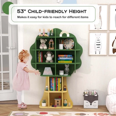 Costway Tree Bookcase Kids 6-Tier Toy Storage Organizer With Open Storage Shelves 9 Costway Tree Bookcase Kids 6-Tier Toy Storage Organizer With Open Storage Shelves - Image 7