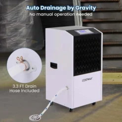 Costway 250-Pint Commercial Dehumidifier With Drain Hose 8,500 Sq. Ft Coverage Area