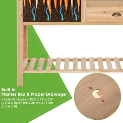 Costway Wood Raised Garden Bed W/ Trellis Elevated Planter Box W/ Storage Shelf And Drawer 16 Costway Wood Raised Garden Bed W/ Trellis Elevated Planter Box W/ Storage Shelf And Drawer -Costway GUEST 903c2700 47cf 40b7 ae59 bbcc5f19b17e