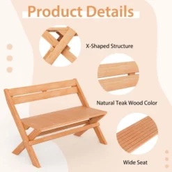 Costway Patio Folding Chair Solid Teak Wood Slatted Seat Natural Portable Outdoor 18 Costway Patio Folding Chair Solid Teak Wood Slatted Seat Natural Portable Outdoor -Costway GUEST 906d0db2 a951 4c82 989d 1bc738002849