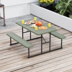 Costway Picnic Table Bench Set For 2-4 People Outdoor Rectangular Camping Dining Table Black/Gray/Green/White 26 Costway Picnic Table Bench Set For 2-4 People Outdoor Rectangular Camping Dining Table Black/Gray/Green/White -Costway GUEST 907a9405 d062 4dd4 9504 ae047f41d2e2