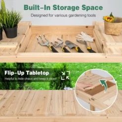 Costway Potting Bench Table Wooden Garden Work Bench Platform With Display Rack Hidden Sink 17 Costway Potting Bench Table Wooden Garden Work Bench Platform With Display Rack Hidden Sink -Costway GUEST 90f15ffa 7702 406a 9a09 31a24898e567