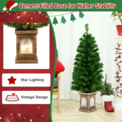 Costway 4 FT Pre-Lit Potted Christmas Tree Artificial Entrance Decor With 3 Lighting Modes -Costway GUEST 90fc2efa bdb1 447d ba0d 4238fabb4332