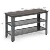 3-Tier Shoe Rack，Industrial Shoe Bench With Storage Shelves For LivingRoom Grey