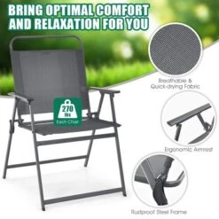 Costway 3PCS Outdoor Bistro Set Folding Table And Chairs Garden Deck Black -Costway GUEST 9120c99c bb58 4a75 8795 2c7fa2c8ca97