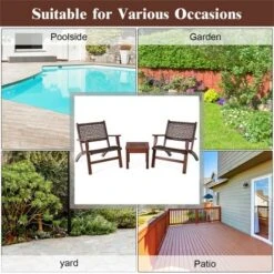 Costway 3PCS Patio Rattan Furniture Set Coffee Table -Costway GUEST 9121af34 48d9 4101 971e cf7f1b74d2ac