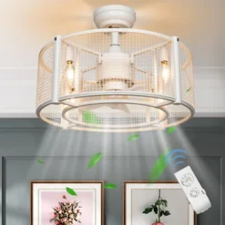 20'' Caged Bladeless Ceiling Fan With Light Reversible Motor & Remote Control -Costway GUEST 915cb39d f795 4f35 8674 a413ebe7699b