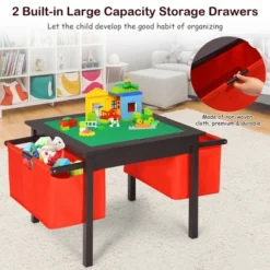 Costway 2-in-1 Kids Activity Table & 2 Chairs Set W/Storage Building Block Table -Costway GUEST 9205c328 c67a 4b87 9a60 6a947f9694ae