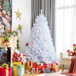 Costway 6ft White Iridescent Tinsel Artificial Christmas Tree W/ 792 Branch Tips -Costway GUEST 92881802 2821 4947 b4e1 9b3daddb8c45