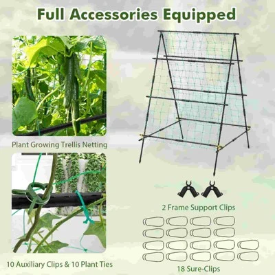 Costway Cucumber Trellis For Plant Climbing Foldable Garden Tunnel Trellis With Plastic Coated Tube 10 Costway Cucumber Trellis For Plant Climbing Foldable Garden Tunnel Trellis With Plastic Coated Tube - Image 8