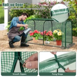 Costway Portable Mini Greenhouse 47" X 22" X 24" Outdoor Indoor Tunnel Greenhouse Green/White -Costway GUEST 93403fb5 edc9 4ab1 96b1 57eab65204f6