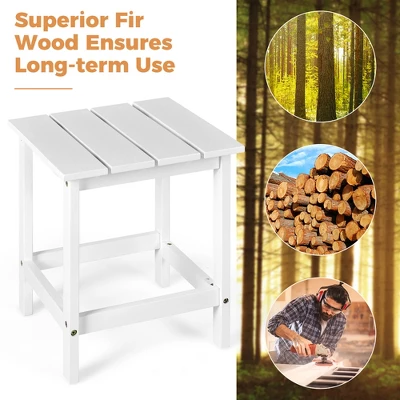 Costway 3PCS Patio Adirondack Chair Side Table Set Solid Wood Garden Deck White 8 Costway 3PCS Patio Adirondack Chair Side Table Set Solid Wood Garden Deck White - Image 6