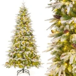 Costway 6/7.5/9 FT Artificial Christmas Tree Hinged Xmas Tree With 765/1135/1871 Branch Tips 280/470/690 Lights -Costway GUEST 9374ff7e 24e9 46fb baf6 f194080fd832
