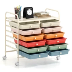 Costway 12 Drawers Rolling Cart Storage Scrapbook Paper Studio Organizer Bins Macaron -Costway GUEST 93c02211 5270 4940 bc8d 0b8d337c8d54